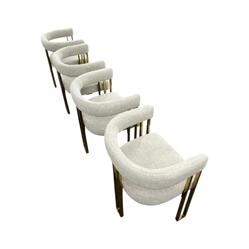 Everly Quinn Rienna Chenille Upholstered Gold Kitchen Dining Armchair (Set of 4), image 15