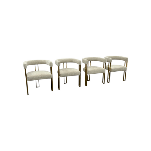 Everly Quinn Rienna Chenille Upholstered Gold Kitchen Dining Armchair (Set of 4), image 17