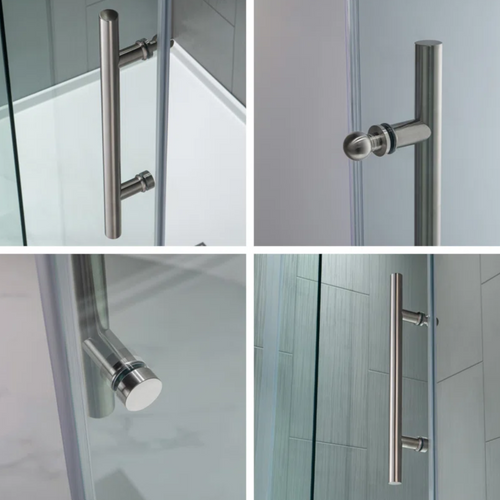 WoodBridge Vital 56"–60" W x 76" H Single Sliding Frameless Shower Door | 3/8" (10mm) Thick Tempered Glass | Stainless Steel Hardware | Safe & Shatter-Resistant MBSDC6076, image 4