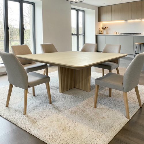 Hokku Designs Bibiano 72" Sq Dining Table- Blonde Oak, image 1