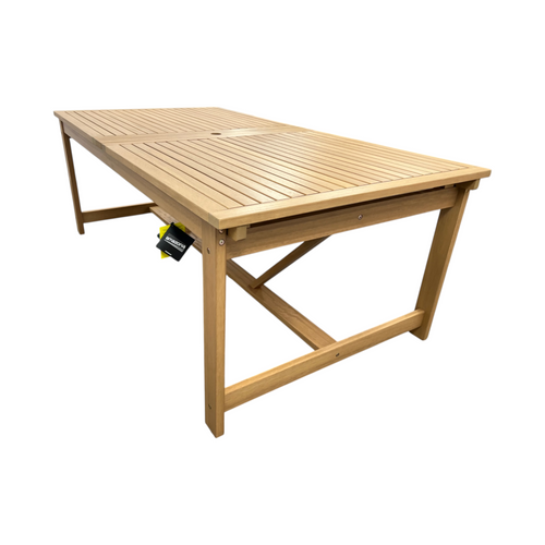 Lark Manor Alyisa Rectangular Eucalyptus Extendable Outdoor Dining Table, image 9