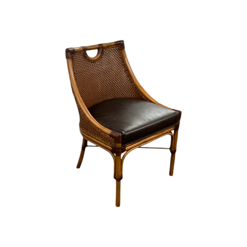 Woodbridge Furniture Bali Genuine Leather Upholstered Side Chair, image 2