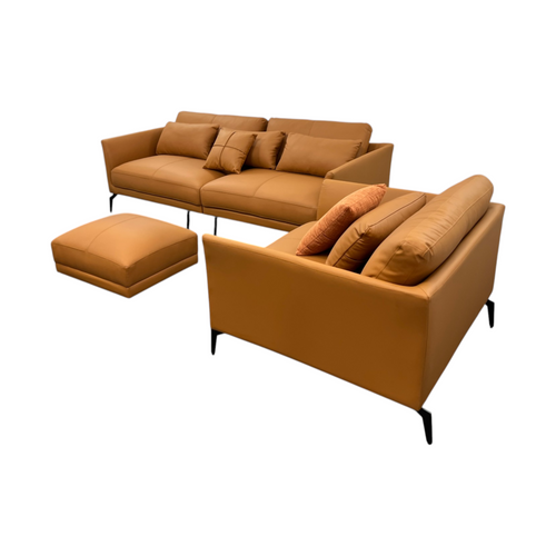 Wren Decors Genuine Leather Modular Sofa Cushion Couch Set, image 4