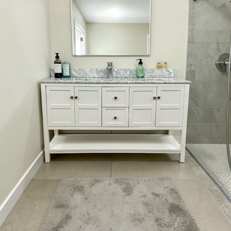Lark Manor Amyra Hoefer 60" Double Bathroom Vanity Set