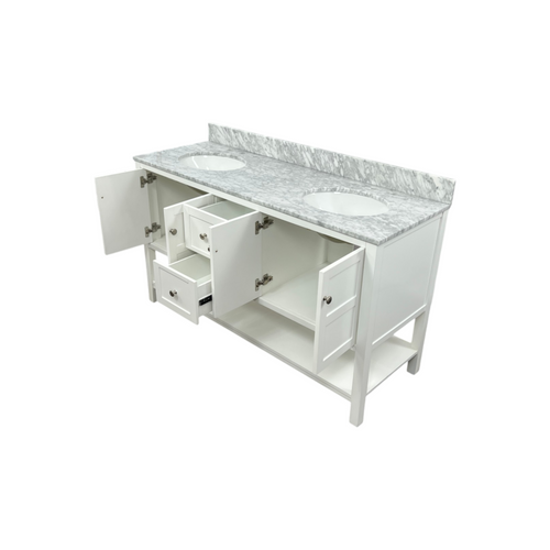 Lark Manor Amyra Hoefer 60" Double Bathroom Vanity Set, image 12