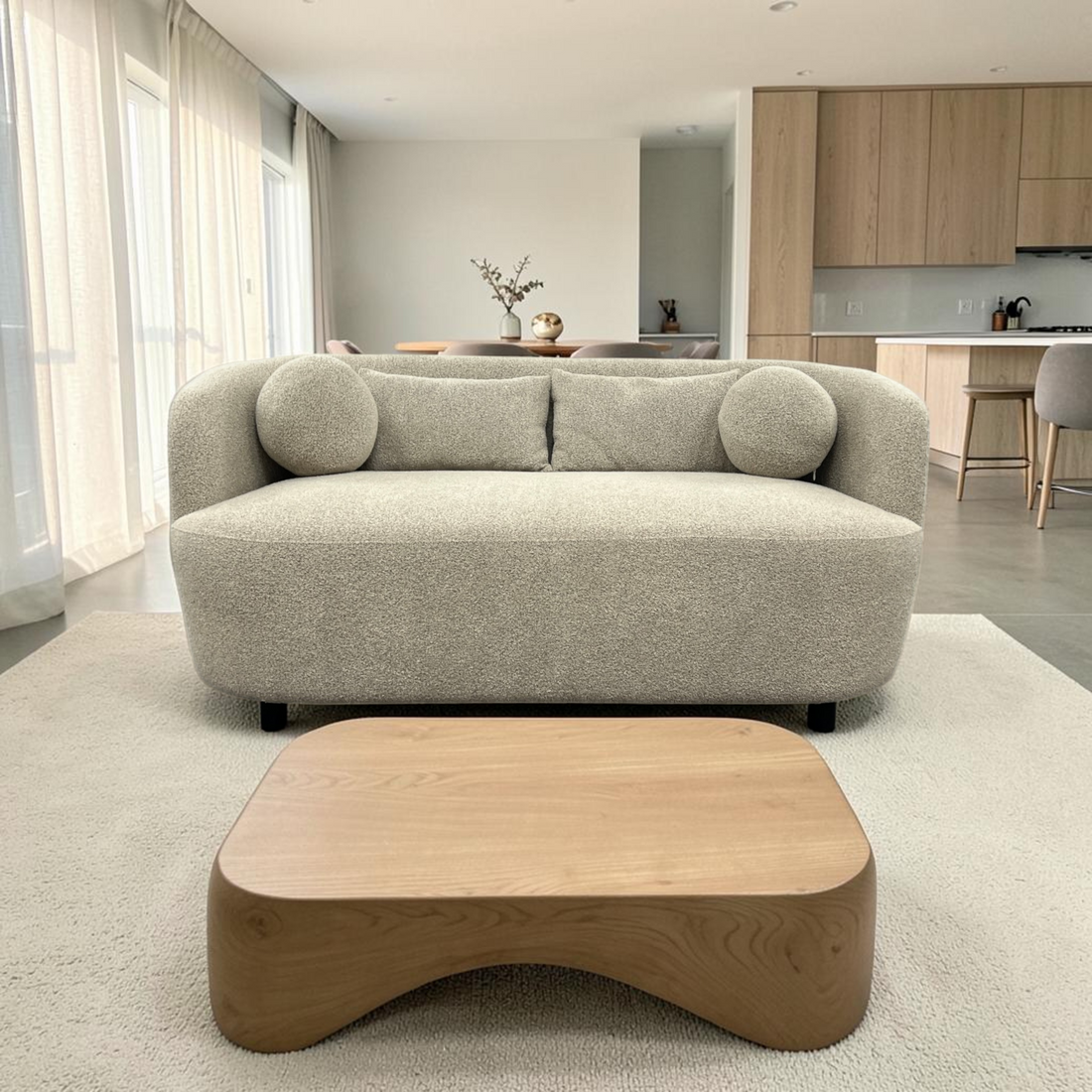 Wade Logan Theodore 68" Wide Boucle Upholstered Sofa