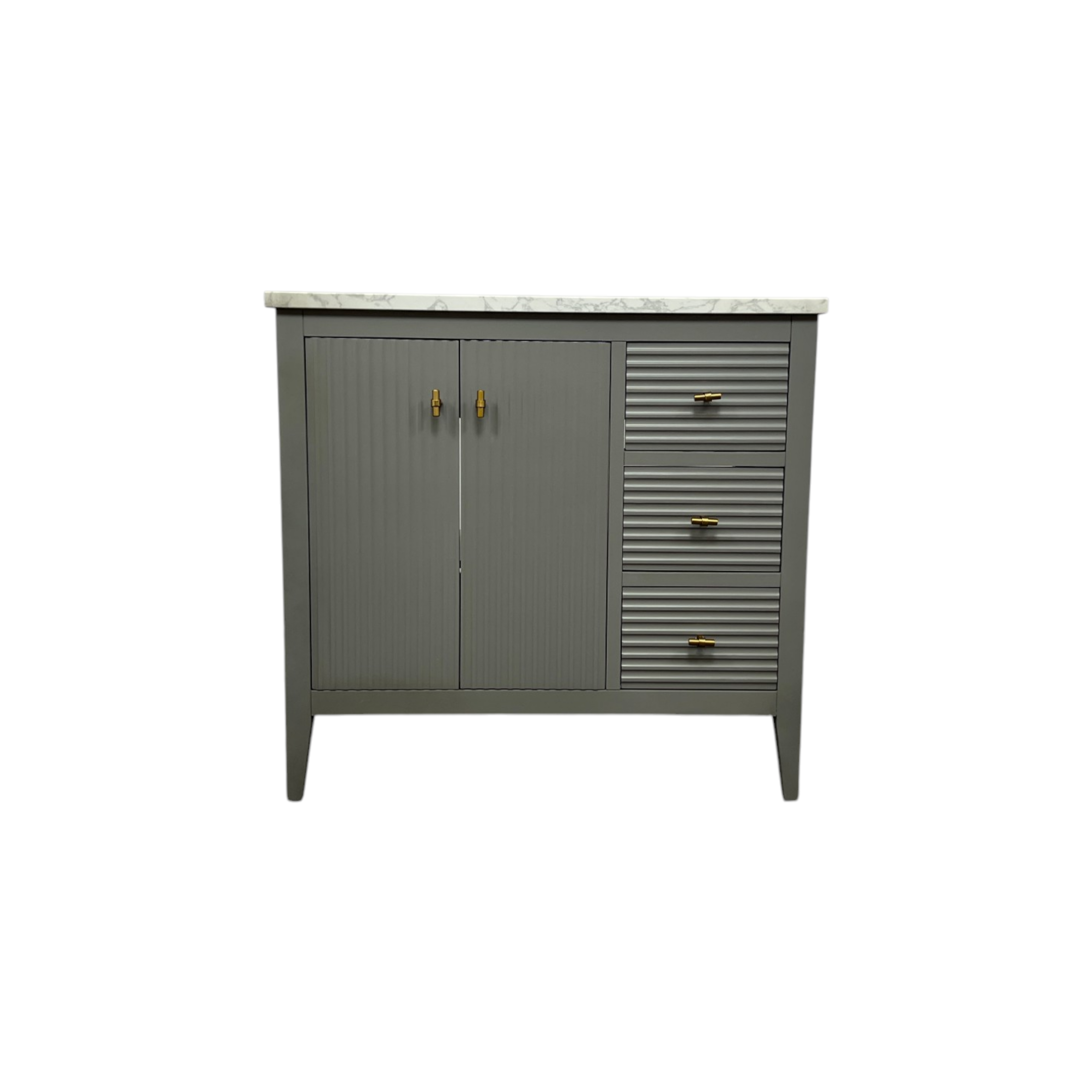 Vanity Art Laval 36" Single Sink Freestanding Bathroom Vanity with Engineered Marble Top