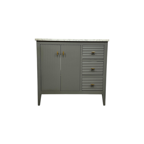 Vanity Art Laval 36" Single Sink Freestanding Bathroom Vanity with Engineered Marble Top, image 2