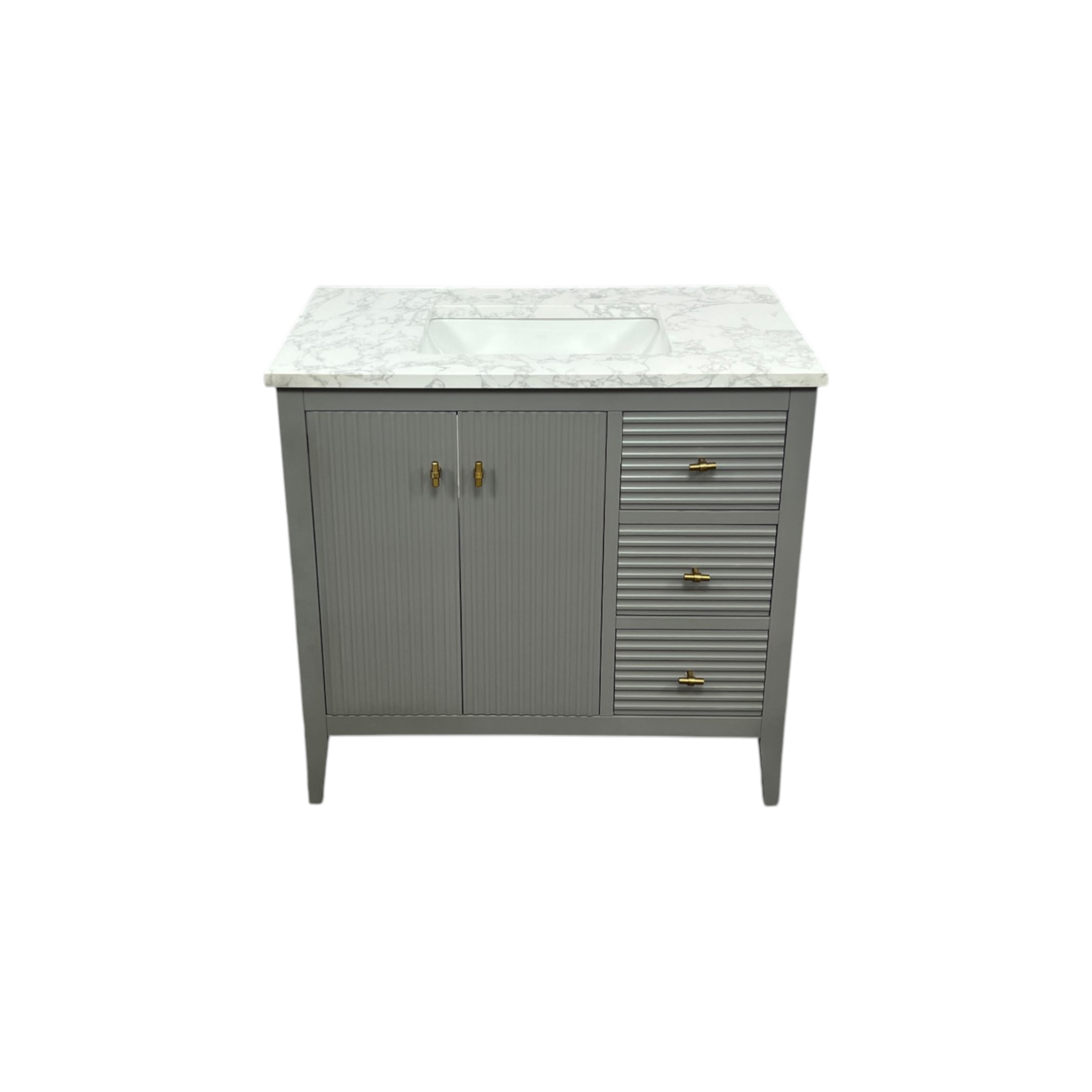 Vanity Art Laval 36" Single Sink Freestanding Bathroom Vanity with Engineered Marble Top