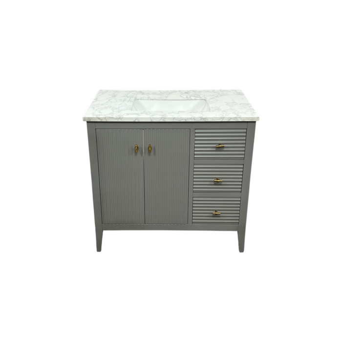 Vanity Art Laval 36" Single Sink Freestanding Bathroom Vanity with Engineered Marble Top, image 3