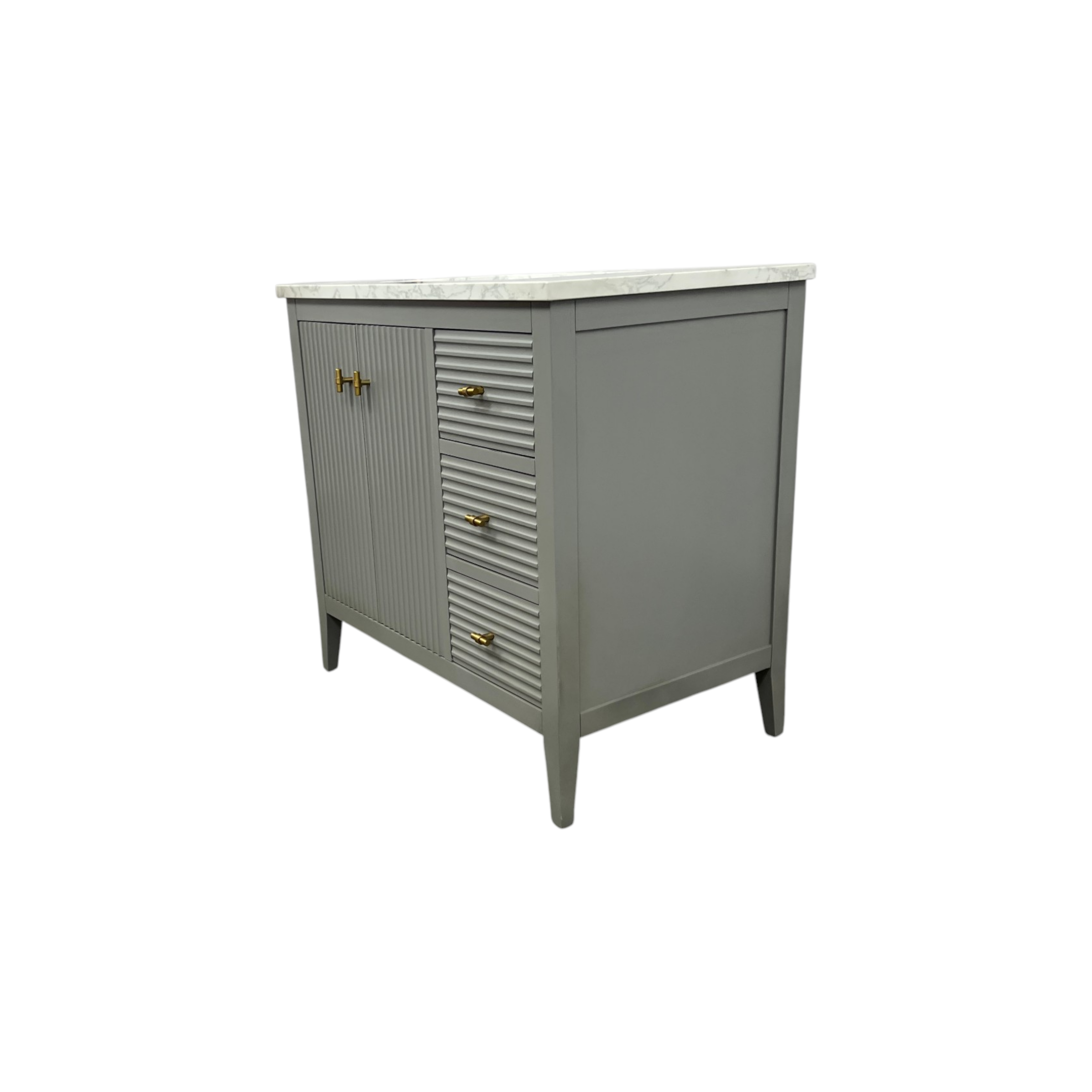 Vanity Art Laval 36" Single Sink Freestanding Bathroom Vanity with Engineered Marble Top