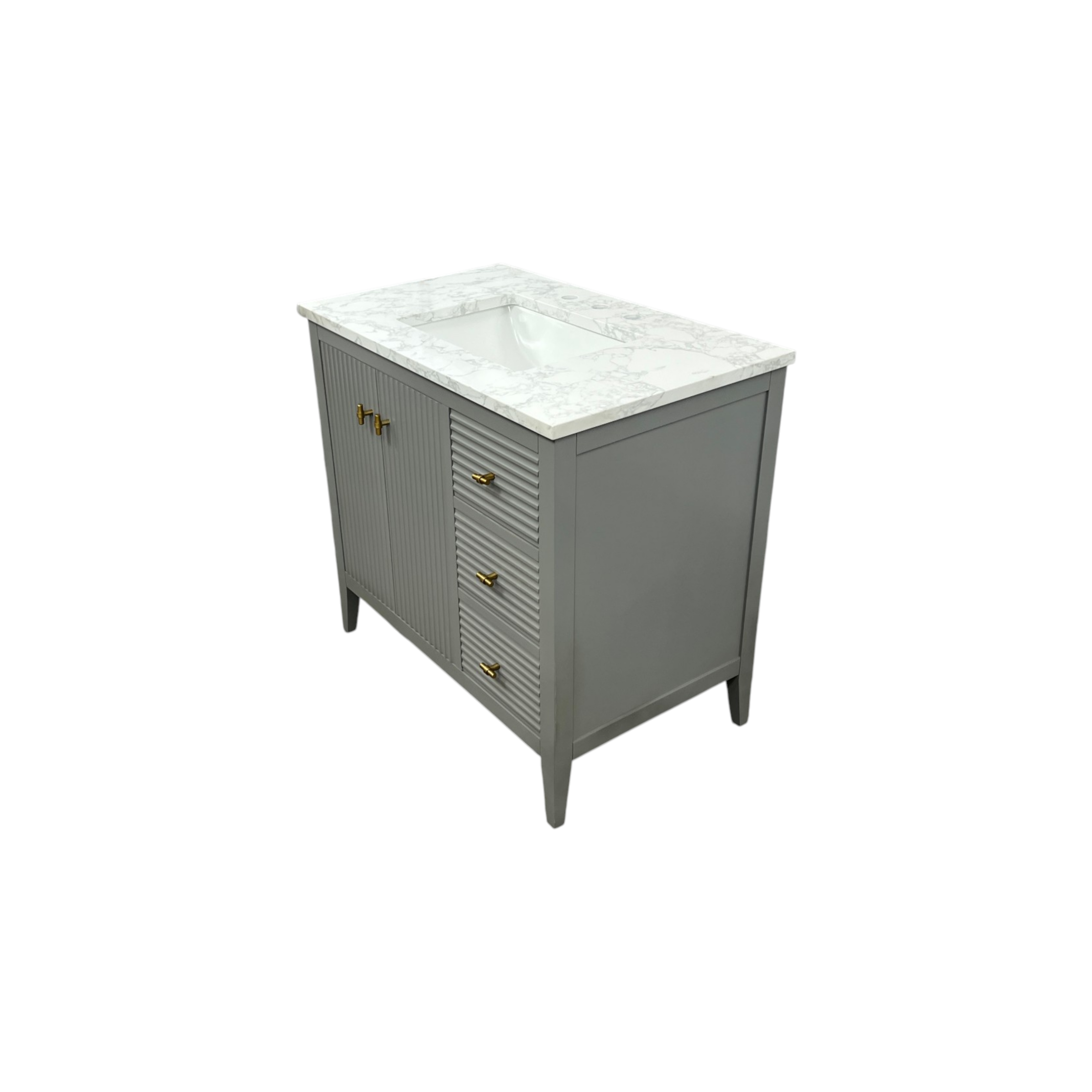 Vanity Art Laval 36" Single Sink Freestanding Bathroom Vanity with Engineered Marble Top