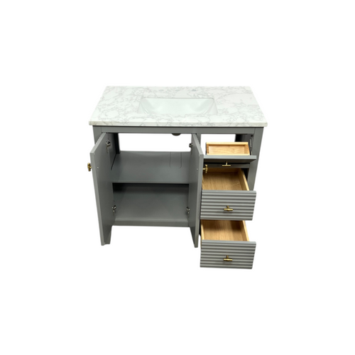 Vanity Art Laval 36" Single Sink Freestanding Bathroom Vanity with Engineered Marble Top, image 14