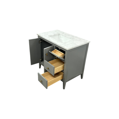 Vanity Art Laval 36" Single Sink Freestanding Bathroom Vanity with Engineered Marble Top, image 16