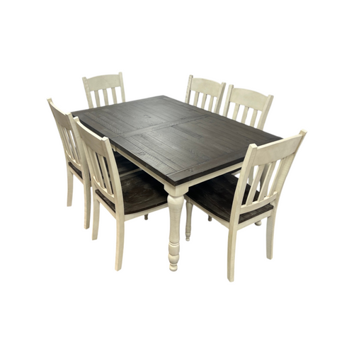 Lark Manor Aashma 6 - Person Extendable Solid Wood Top Four Leg Dining Set, image 2
