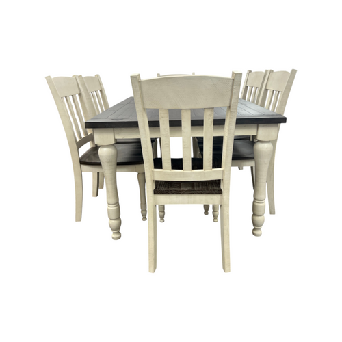 Lark Manor Aashma 6 - Person Extendable Solid Wood Top Four Leg Dining Set, image 3