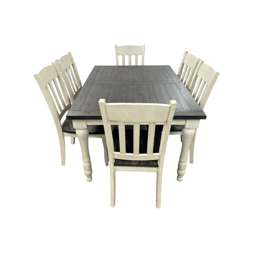 Lark Manor Aashma 6 - Person Extendable Solid Wood Top Four Leg Dining Set, image 4