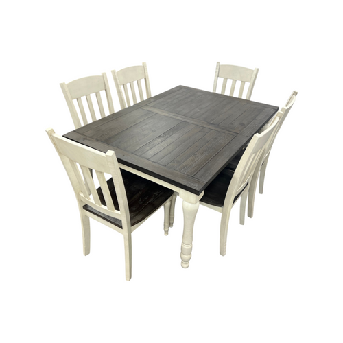 Lark Manor Aashma 6 - Person Extendable Solid Wood Top Four Leg Dining Set, image 6