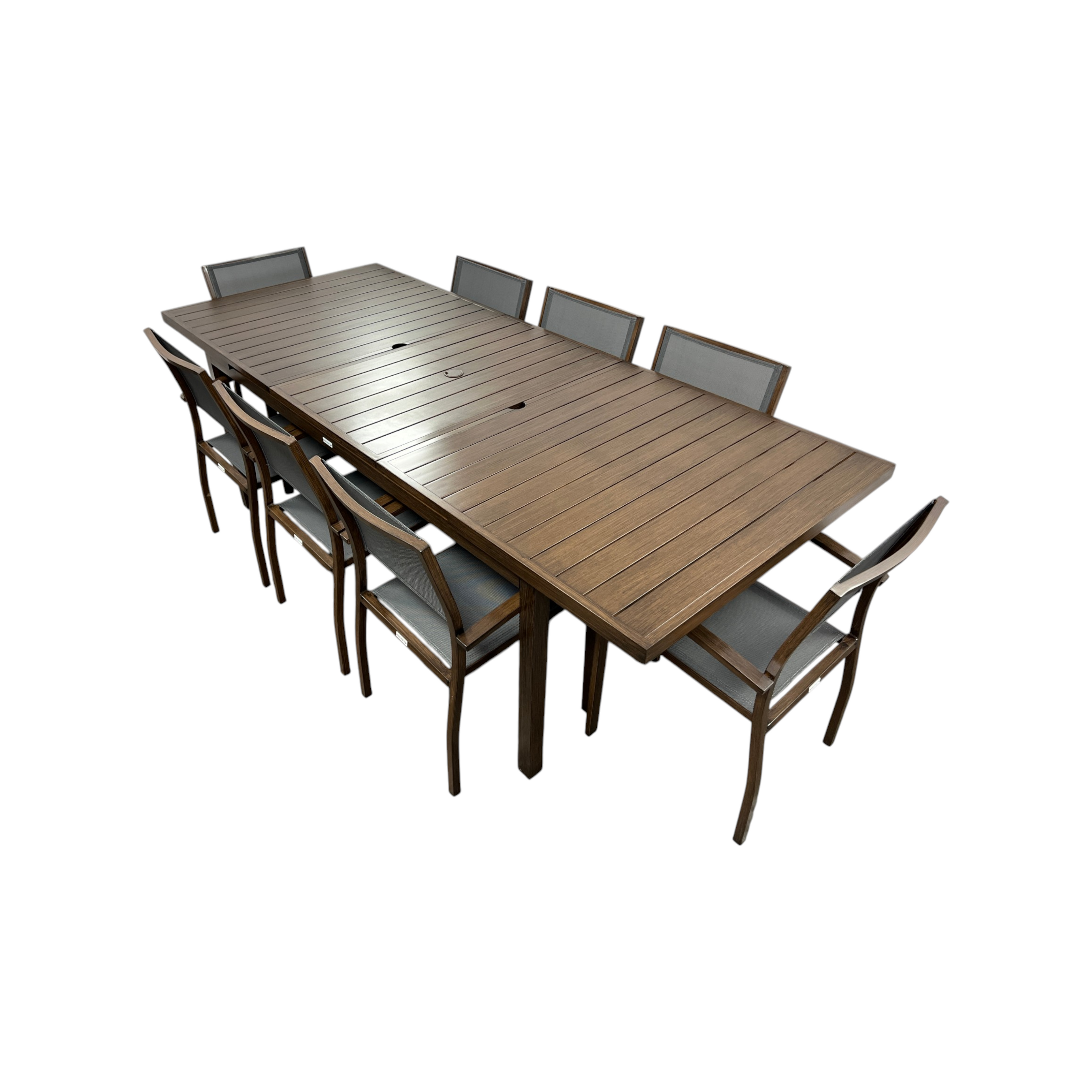 HIGOLD Heck 9 Pieces Extendable Outdoor Patio Dining Set For Eight Person, Powder Coating Aluminum
