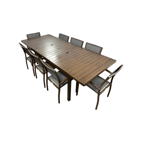 HIGOLD Heck 9 Pieces Extendable Outdoor Patio Dining Set For Eight Person, Powder Coating Aluminum, image 3