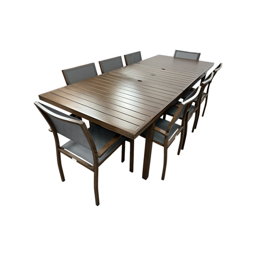 HIGOLD Heck 9 Pieces Extendable Outdoor Patio Dining Set For Eight Person, Powder Coating Aluminum, image 4