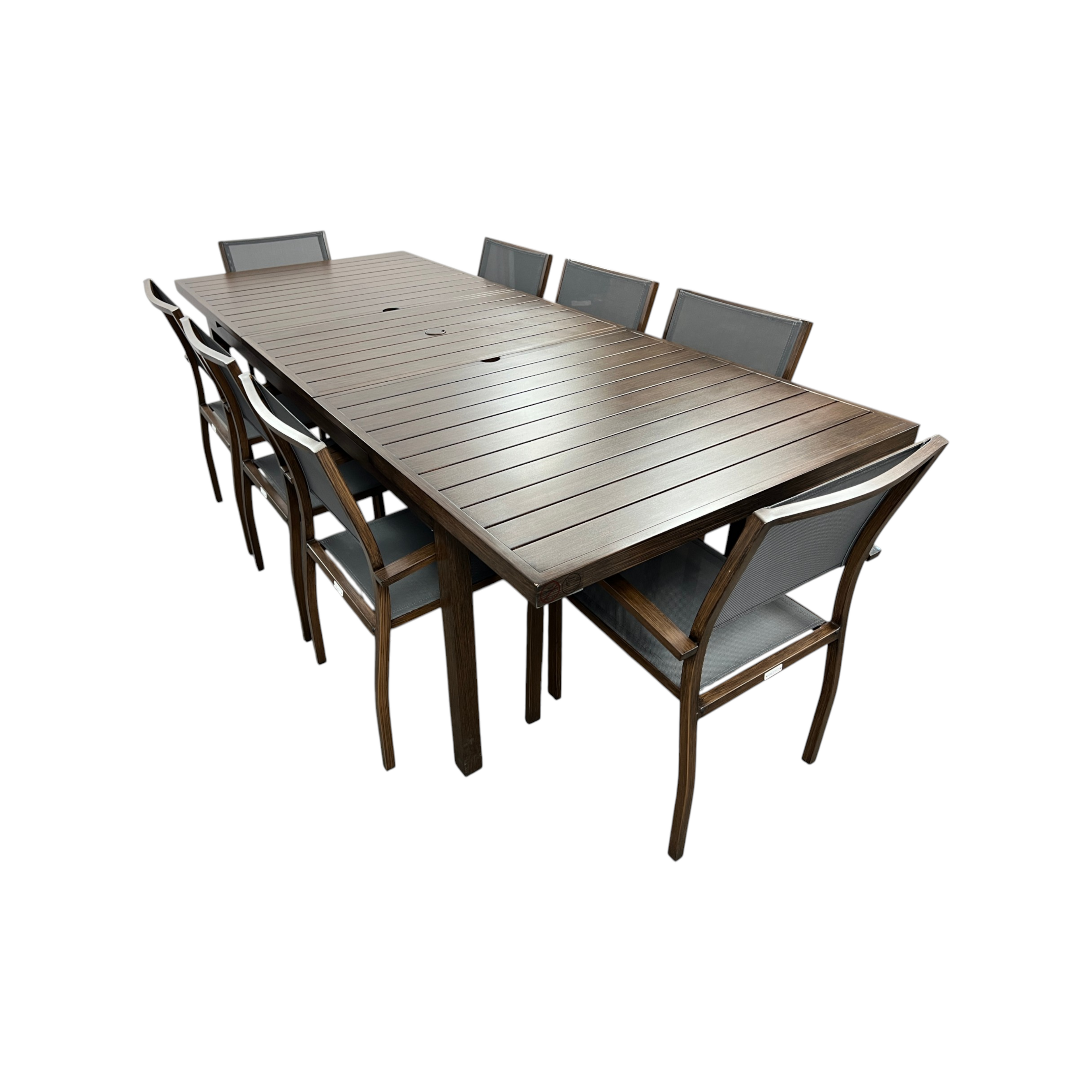 HIGOLD Heck 9 Pieces Extendable Outdoor Patio Dining Set For Eight Person, Powder Coating Aluminum