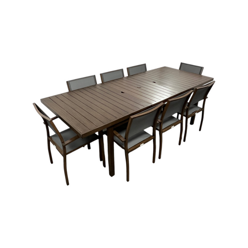 HIGOLD Heck 9 Pieces Extendable Outdoor Patio Dining Set For Eight Person, Powder Coating Aluminum, image 9