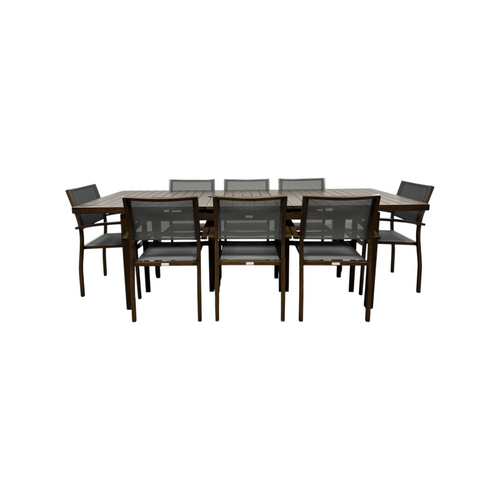 HIGOLD Heck 9 Pieces Extendable Outdoor Patio Dining Set For Eight Person, Powder Coating Aluminum, image 14