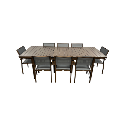 HIGOLD Heck 9 Pieces Extendable Outdoor Patio Dining Set For Eight Person, Powder Coating Aluminum, image 15