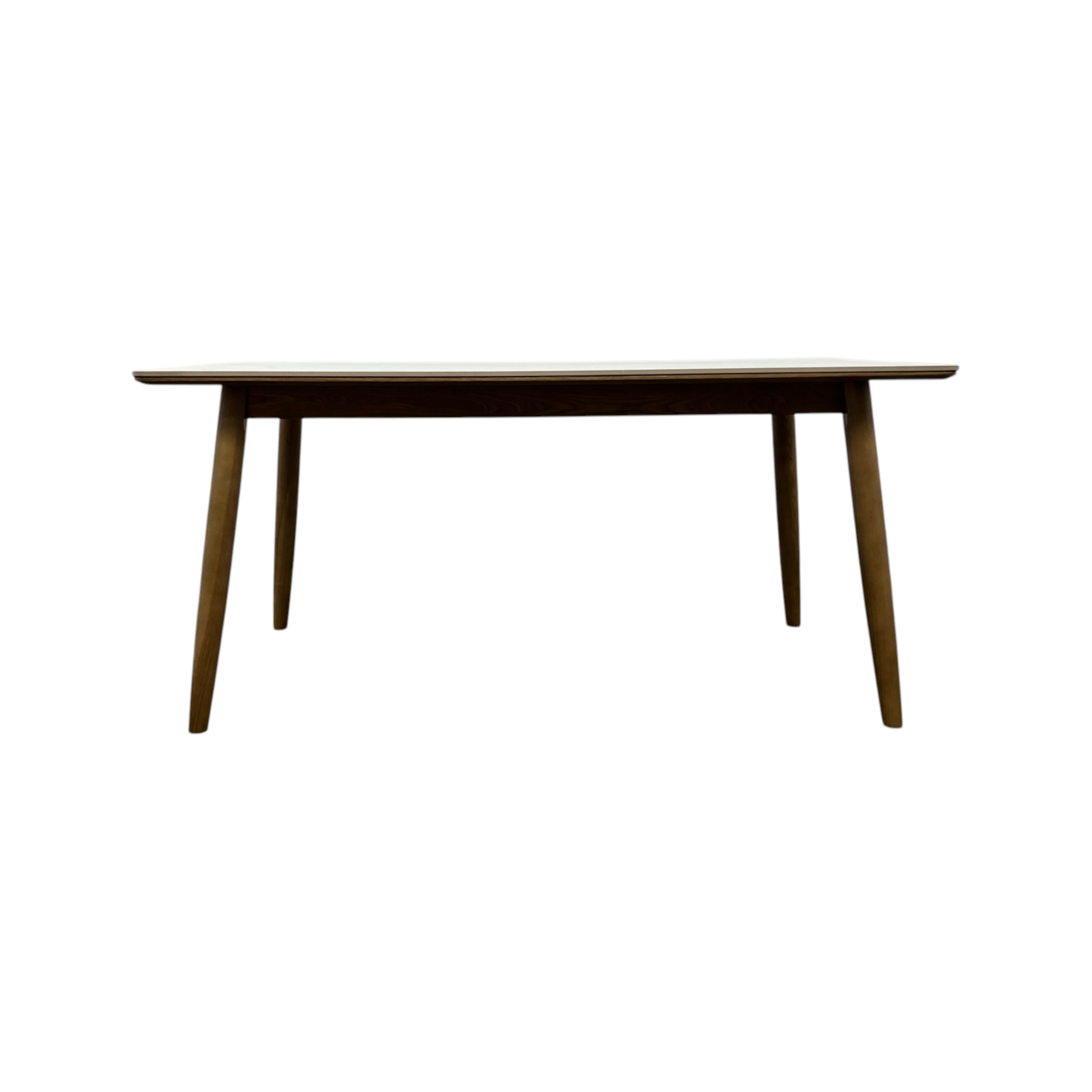 Corrigan Studio White+Burlywood Rectangular Stone+Solid Wood Butterfly Leaf Dining Table