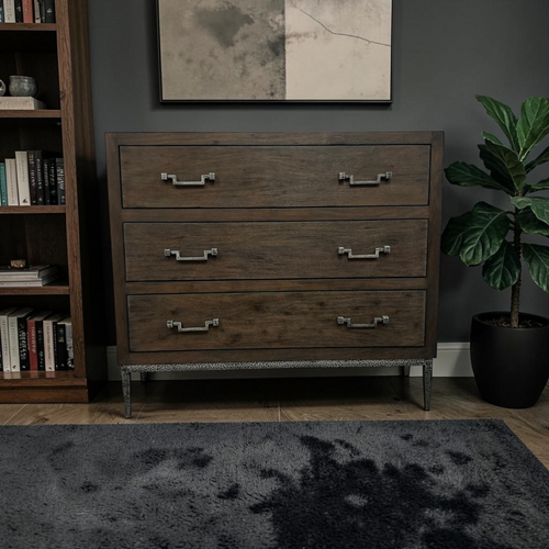 Sarreid Ltd Bauhaus Solid Wood 3 Drawer Accent Chest, image 1