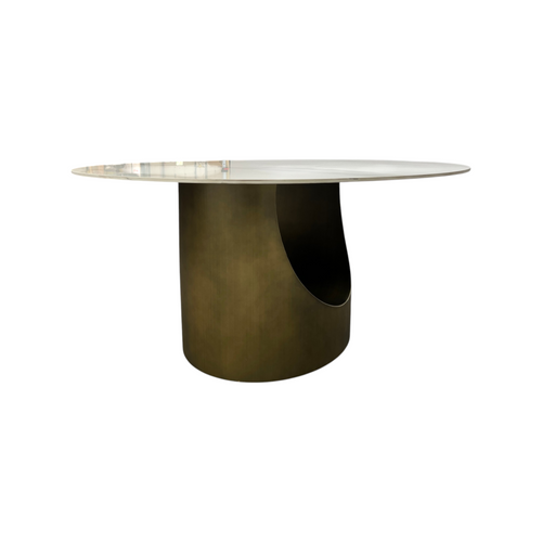 POVISON Modern Sintered Stone Round Dining Table with U-shaped Leg, Seats 4 to 6, Kitchen Table for Living Room, image 6