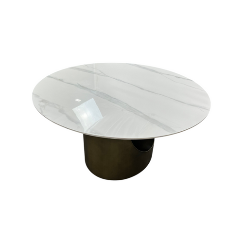 POVISON Modern Sintered Stone Round Dining Table with U-shaped Leg, Seats 4 to 6, Kitchen Table for Living Room, image 7