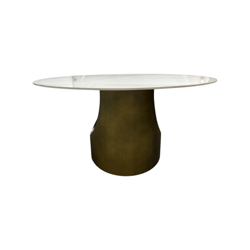 POVISON Modern Sintered Stone Round Dining Table with U-shaped Leg, Seats 4 to 6, Kitchen Table for Living Room, image 10