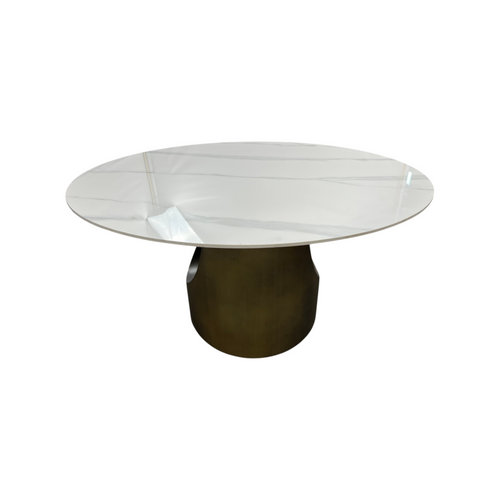 POVISON Modern Sintered Stone Round Dining Table with U-shaped Leg, Seats 4 to 6, Kitchen Table for Living Room, image 11