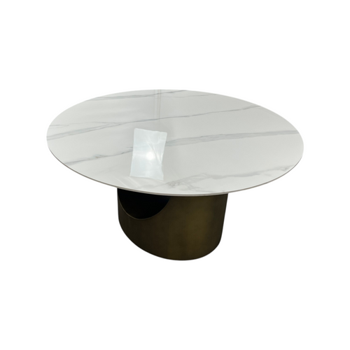 POVISON Modern Sintered Stone Round Dining Table with U-shaped Leg, Seats 4 to 6, Kitchen Table for Living Room, image 13