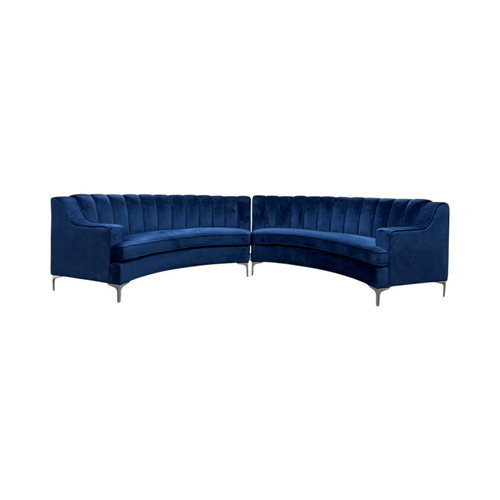 Mercer41 Steubenville Velvet Curved Sectional Symmetrical, image 2