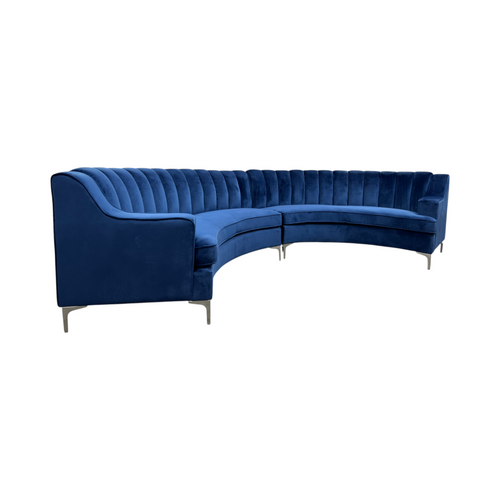 Mercer41 Steubenville Velvet Curved Sectional Symmetrical, image 7