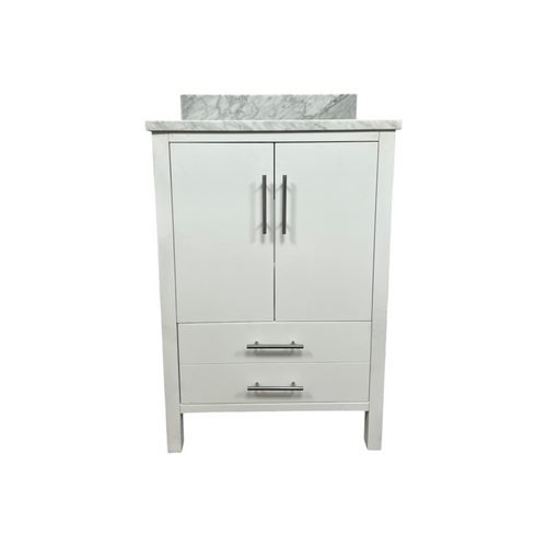AllModern Kiara 24" Carrara Marble Single Bathroom Vanity, image 2