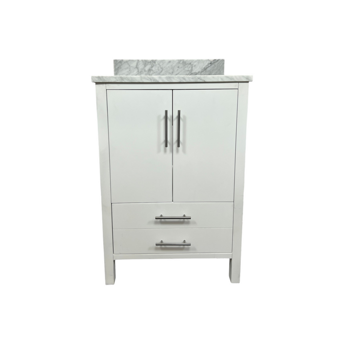 AllModern Kiara 24" Carrara Marble Single Bathroom Vanity, image 2