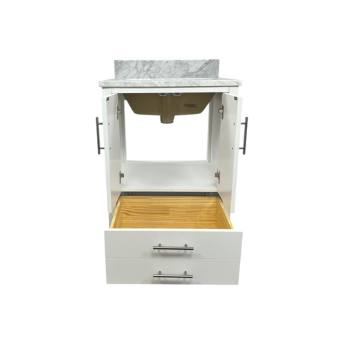AllModern Kiara 24" Carrara Marble Single Bathroom Vanity, image 8