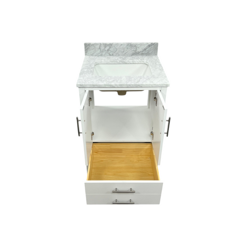 AllModern Kiara 24" Carrara Marble Single Bathroom Vanity, image 9