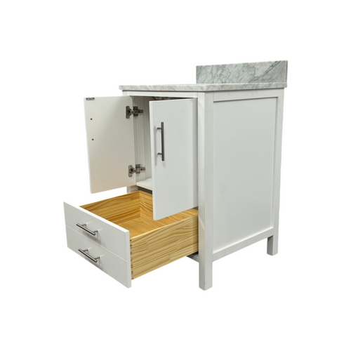 AllModern Kiara 24" Carrara Marble Single Bathroom Vanity, image 10