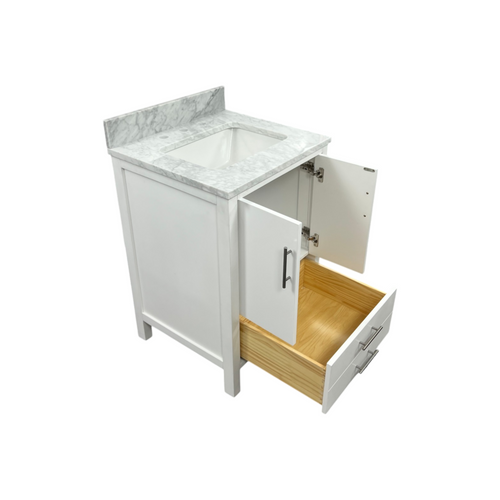 AllModern Kiara 24" Carrara Marble Single Bathroom Vanity, image 11