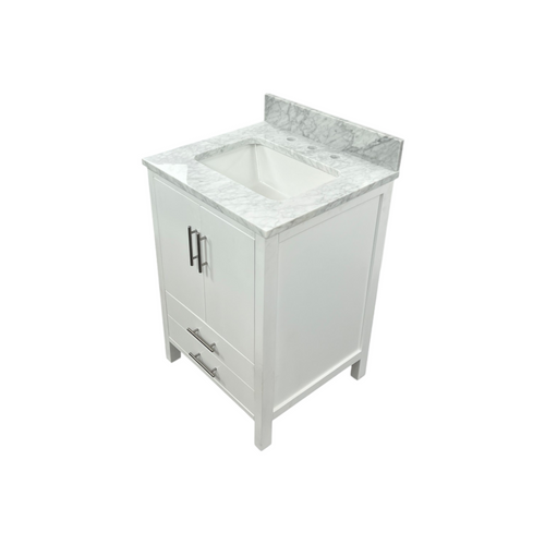 AllModern Kiara 24" Carrara Marble Single Bathroom Vanity, image 12