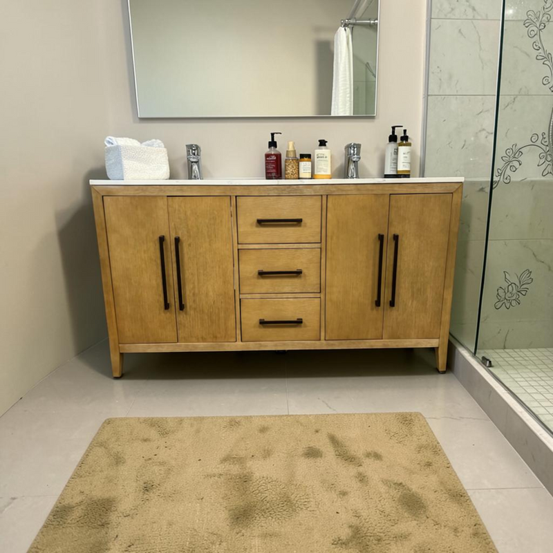 Highbury Furnishings Alsup 60'' Double Bathroom Vanity with Quartz Top