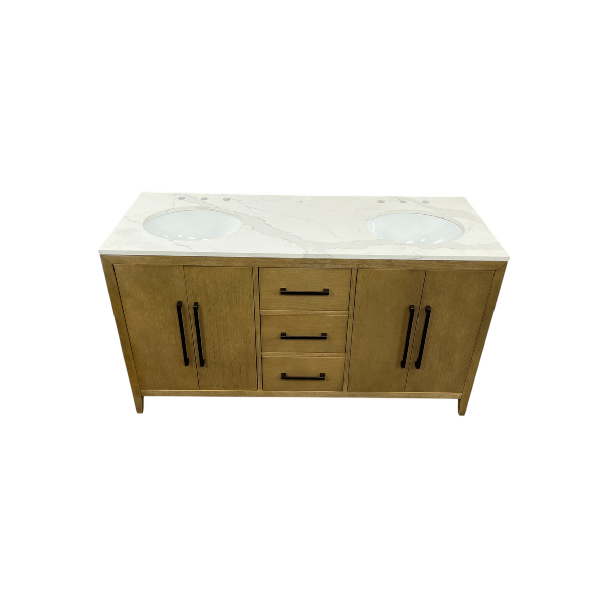 Highbury Furnishings Alsup 60'' Double Bathroom Vanity with Quartz Top