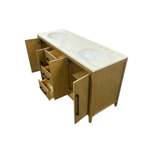 Highbury Furnishings Alsup 60'' Double Bathroom Vanity with Quartz Top, image 4