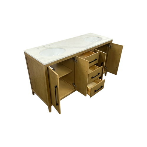 Highbury Furnishings Alsup 60'' Double Bathroom Vanity with Quartz Top, image 6
