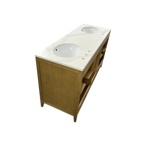 Highbury Furnishings Alsup 60'' Double Bathroom Vanity with Quartz Top, image 12